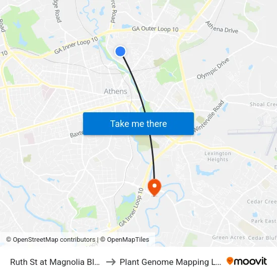 Ruth St at Magnolia Bluff Dr Ob to Plant Genome Mapping Laboratory map