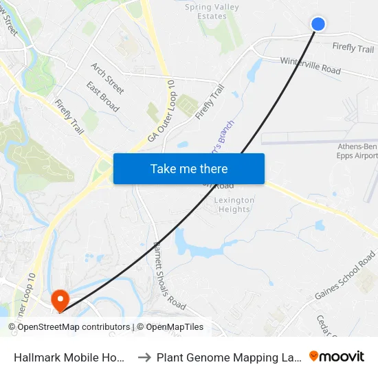 Hallmark Mobile Home Park to Plant Genome Mapping Laboratory map