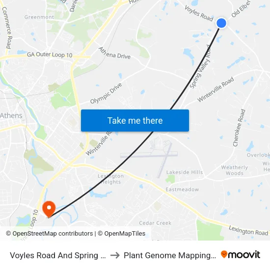 Voyles Road And Spring Valley Road to Plant Genome Mapping Laboratory map
