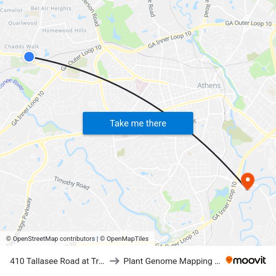 410 Tallasee Road at Traffic Circle to Plant Genome Mapping Laboratory map