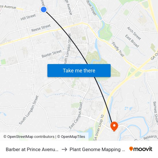 Barber at Prince Avenue Inbound to Plant Genome Mapping Laboratory map