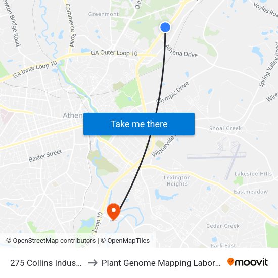 275 Collins Industrial to Plant Genome Mapping Laboratory map