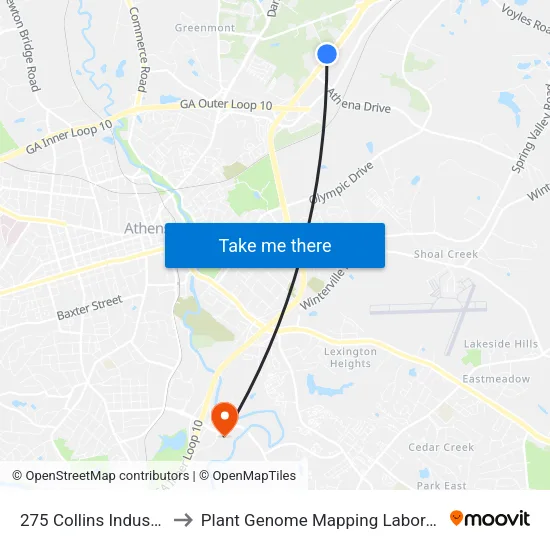 275 Collins Industrial to Plant Genome Mapping Laboratory map