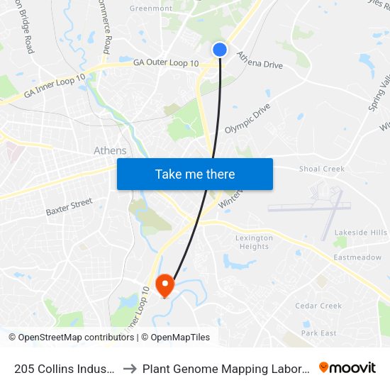 205 Collins Industrial to Plant Genome Mapping Laboratory map