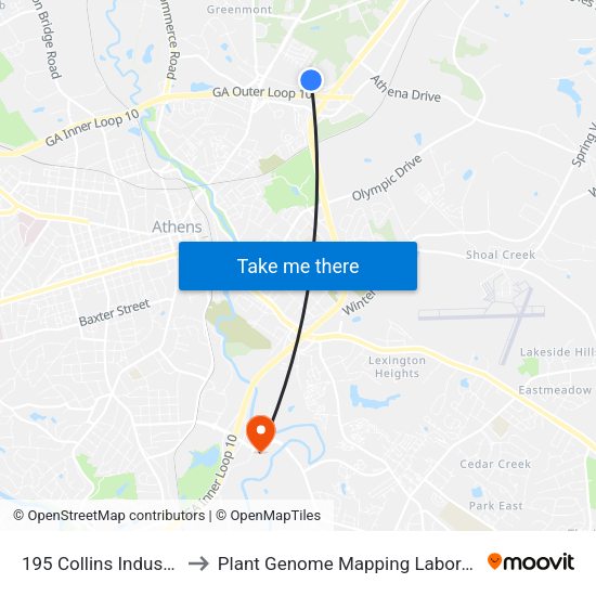 195 Collins Industrial to Plant Genome Mapping Laboratory map