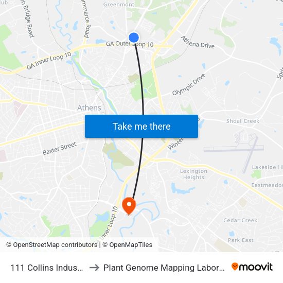 111 Collins Industrial to Plant Genome Mapping Laboratory map