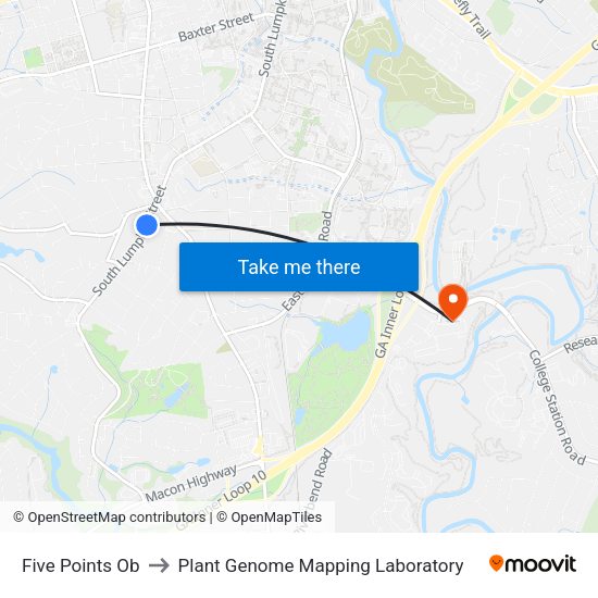 Five Points Ob to Plant Genome Mapping Laboratory map