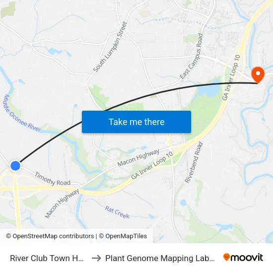 River Club Town Homes to Plant Genome Mapping Laboratory map