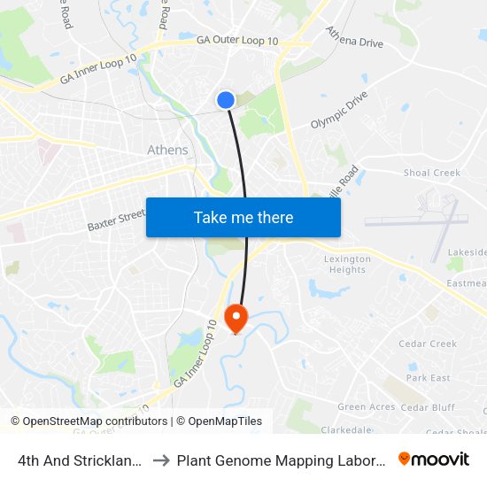 4th And Strickland Ib to Plant Genome Mapping Laboratory map