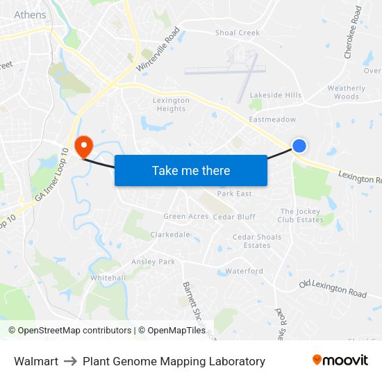 Walmart to Plant Genome Mapping Laboratory map
