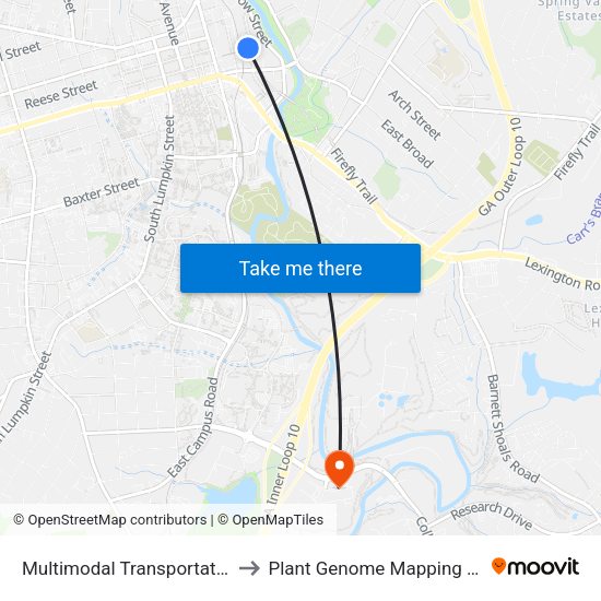 Multimodal Transportation Center to Plant Genome Mapping Laboratory map