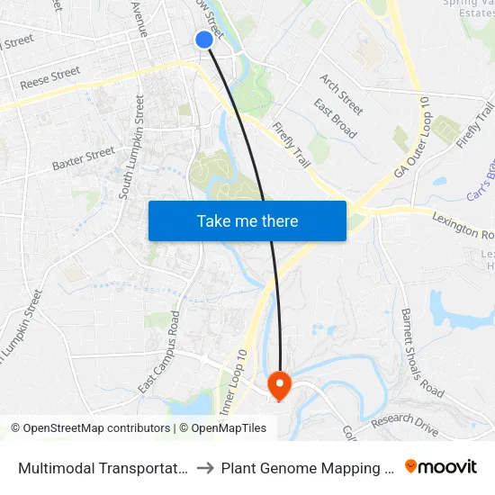 Multimodal Transportation Center to Plant Genome Mapping Laboratory map