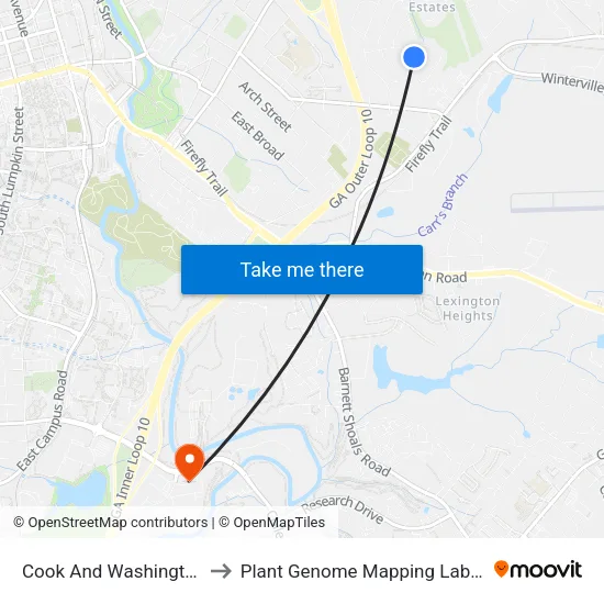 Cook And Washington Ob to Plant Genome Mapping Laboratory map