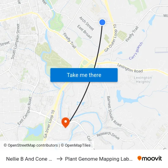 Nellie B And Cone Dr Ob to Plant Genome Mapping Laboratory map