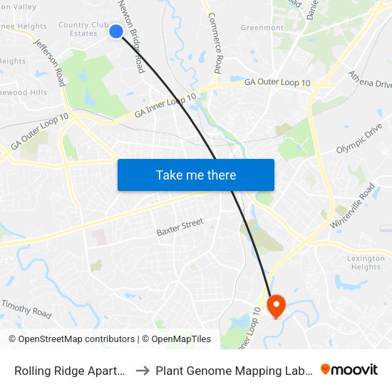Rolling Ridge Apartments to Plant Genome Mapping Laboratory map
