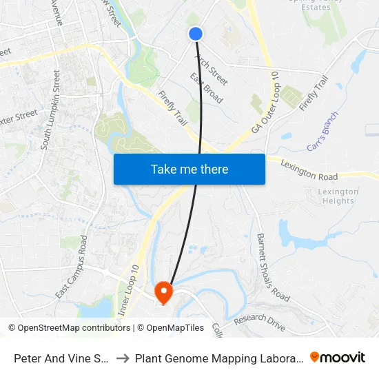 Peter And Vine St Ib to Plant Genome Mapping Laboratory map