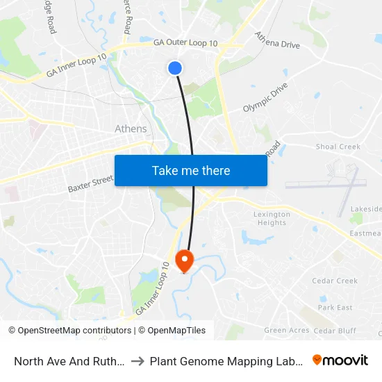 North Ave And Ruth St Ib to Plant Genome Mapping Laboratory map