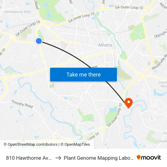 810  Hawthorne Avenue to Plant Genome Mapping Laboratory map
