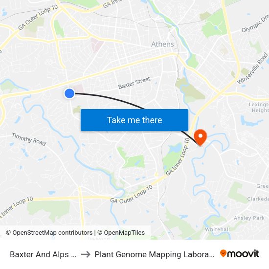 Baxter And Alps Ob to Plant Genome Mapping Laboratory map