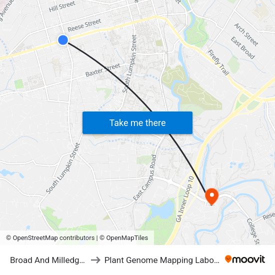 Broad And Milledge Ob to Plant Genome Mapping Laboratory map