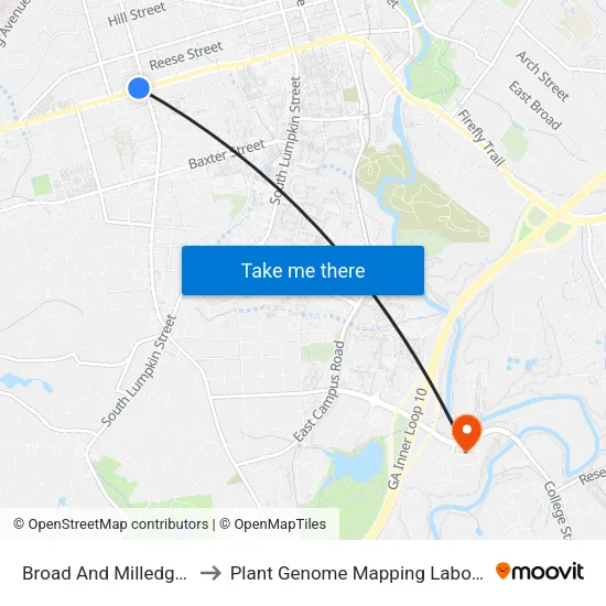 Broad And Milledge Ob to Plant Genome Mapping Laboratory map