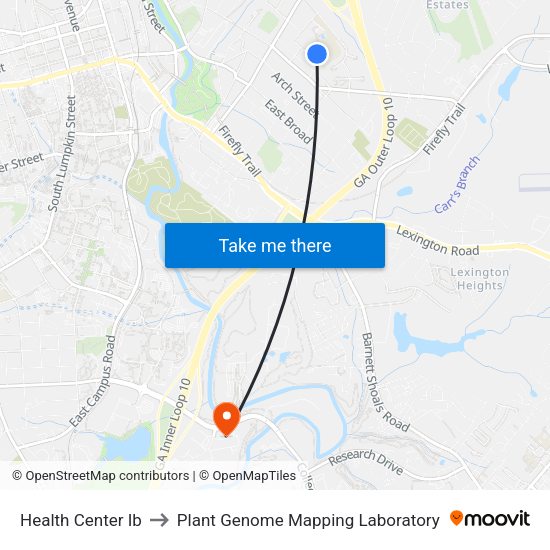Health Center Ib to Plant Genome Mapping Laboratory map
