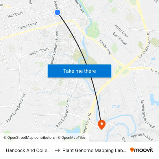 Hancock And College Ob to Plant Genome Mapping Laboratory map