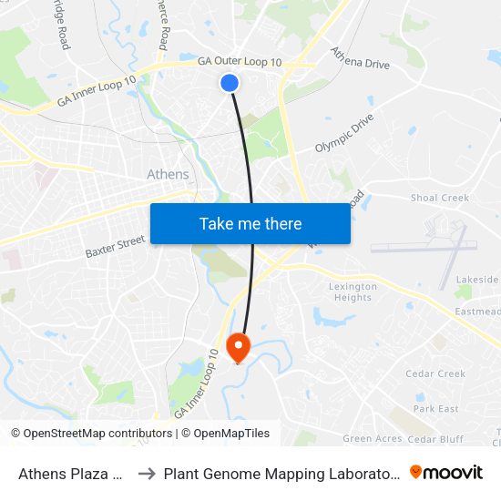 Athens Plaza Ob to Plant Genome Mapping Laboratory map