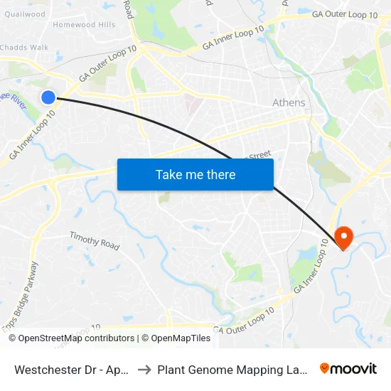 Westchester Dr - Apts Rt 5 to Plant Genome Mapping Laboratory map