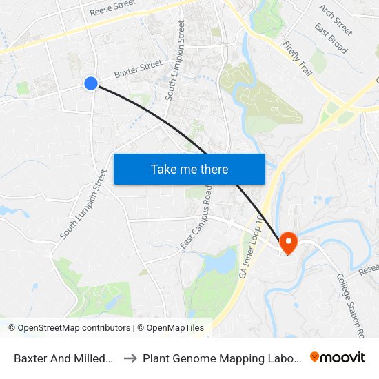 Baxter And Milledge Ib to Plant Genome Mapping Laboratory map