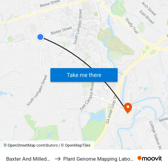 Baxter And Milledge Ib to Plant Genome Mapping Laboratory map