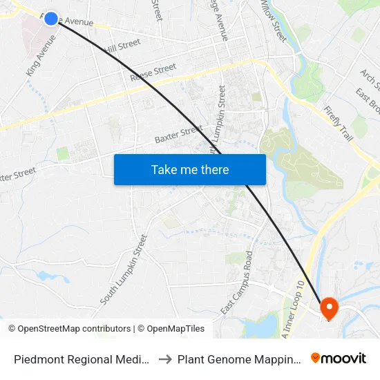 Piedmont Regional Medical Center Ob to Plant Genome Mapping Laboratory map