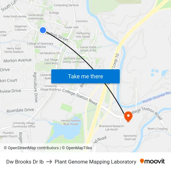 Dw Brooks Dr Ib to Plant Genome Mapping Laboratory map