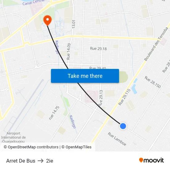 Arret De Bus to 2ie map