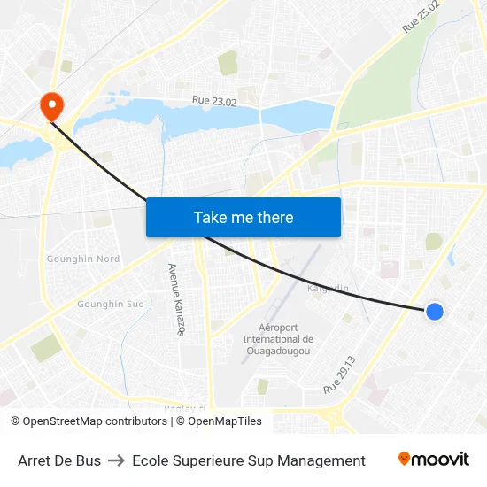 Arret De Bus to Ecole Superieure Sup Management map