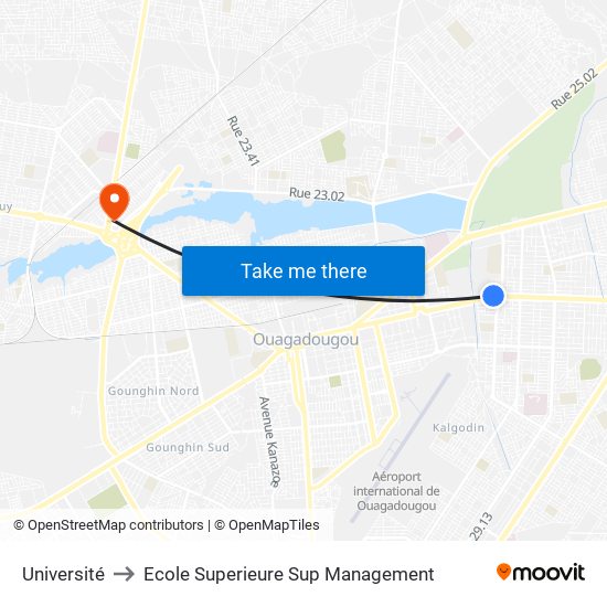 Université to Ecole Superieure Sup Management map