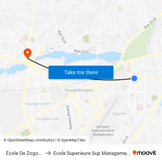 École De Zogona to Ecole Superieure Sup Management map