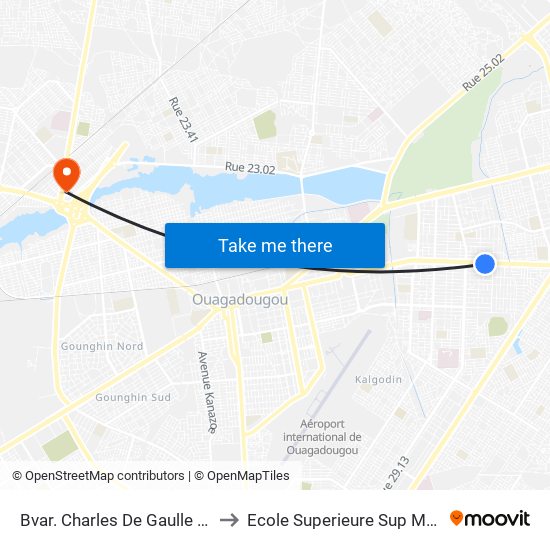 Bvar. Charles De Gaulle / Av. Gueye to Ecole Superieure Sup Management map
