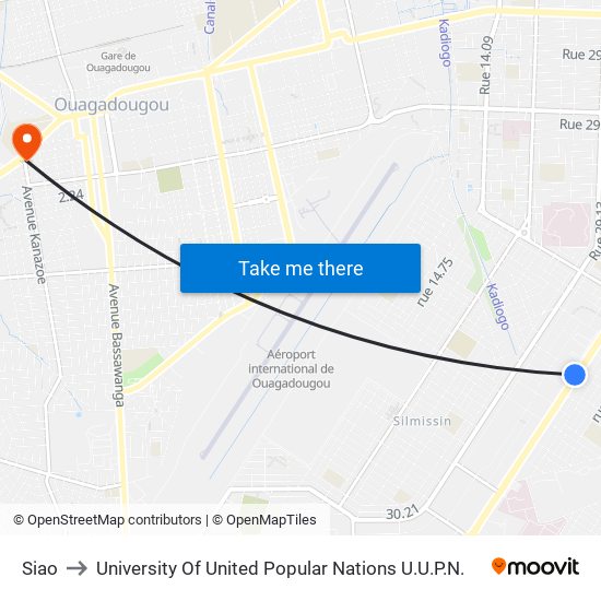 Siao to University Of United Popular Nations U.U.P.N. map