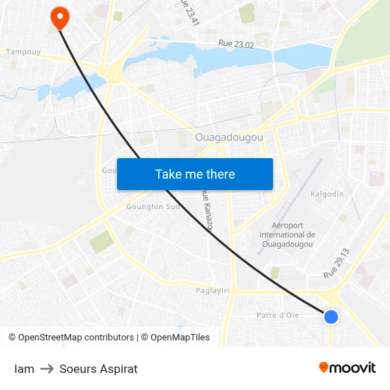 Iam to Soeurs Aspirat map