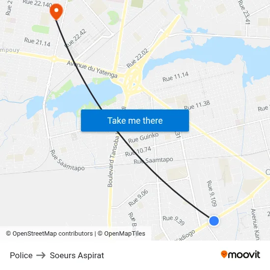 Police to Soeurs Aspirat map