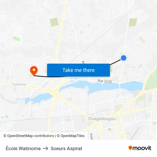 École Watinoma to Soeurs Aspirat map