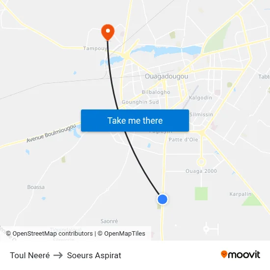 Toul Neeré to Soeurs Aspirat map