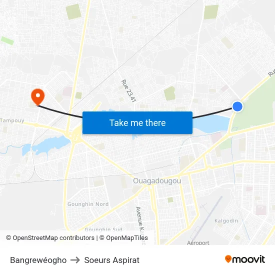 Bangrewéogho to Soeurs Aspirat map