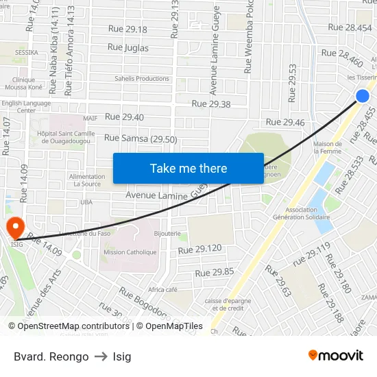 Bvard. Reongo to Isig map