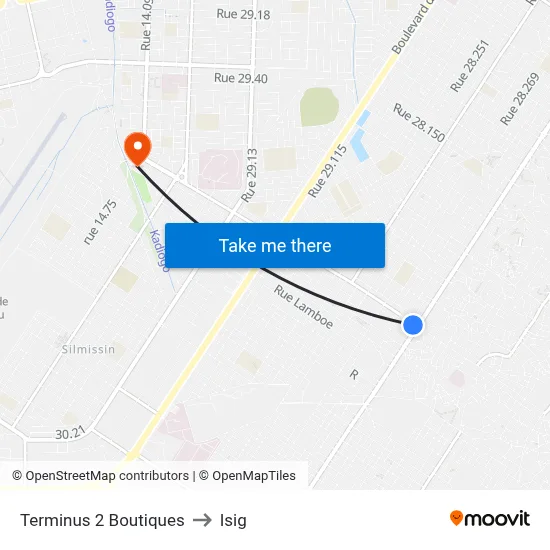 Terminus 2 Boutiques to Isig map