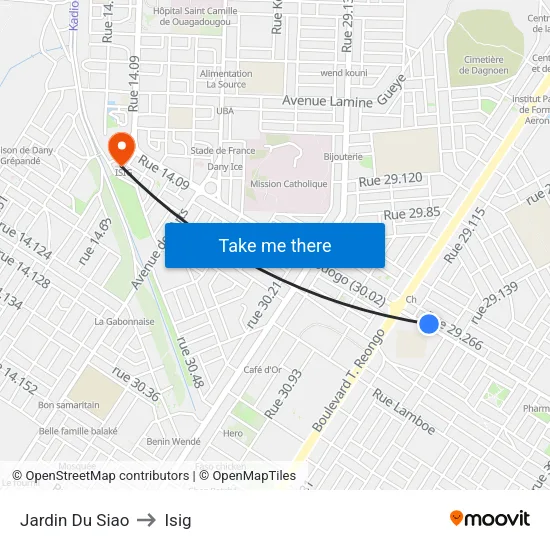 Jardin Du Siao to Isig map