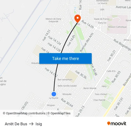 Arrêt De Bus to Isig map