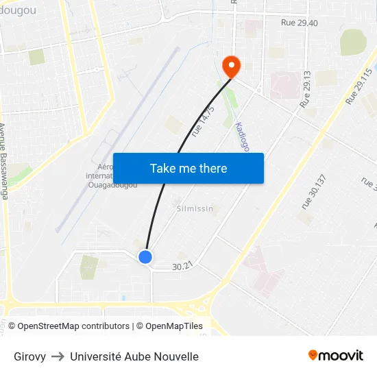 Girovy to Université Aube Nouvelle map