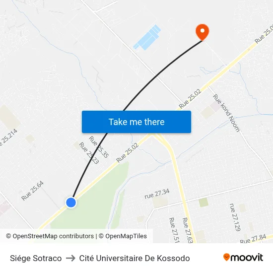 Siége Sotraco to Cité Universitaire De Kossodo map